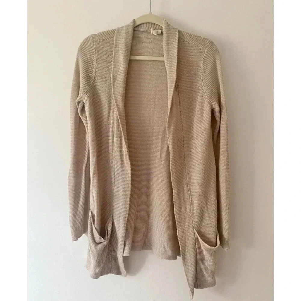 Eileen Fisher Cream Open Front Cardigan